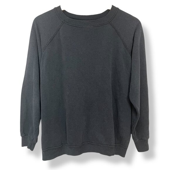 Vintage Patchwork Sweatshirt Black Size Large Quilt Patch One-Of-A-Kind Unique - Picture 2 of 13